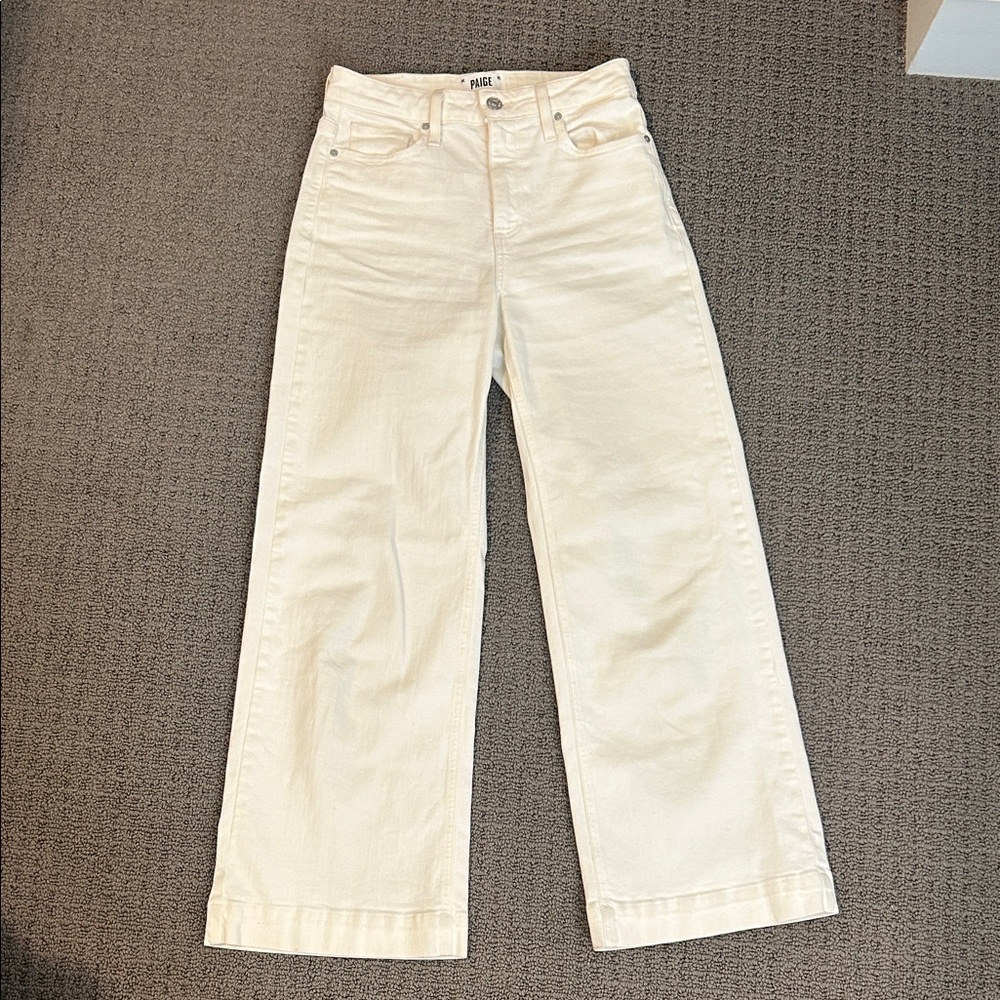 PAIGE Anessa Wide Leg Jean in Crisp White